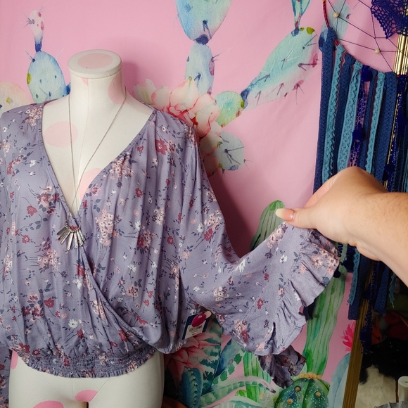 Arizona Jean Company | Tops | Nwt Arizona Lavender Ditzy Ruffle Floral ...